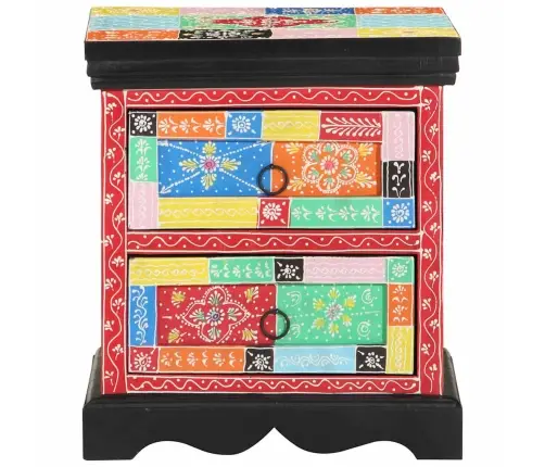 Naktsgaldiņš 2 Gabali Daudzkrāsains 40X35X45 Cm Inženiertehniskais Koks Vidaxl