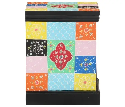 Naktsgaldiņš 2 Gabali Daudzkrāsains 40X35X45 Cm Inženiertehniskais Koks Vidaxl