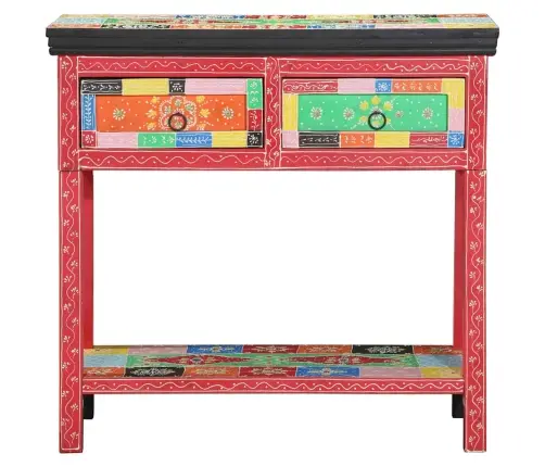 Konsoles Galds Ar Atvilktnēm Daudzkrāsains Inženierizstrādāts Koks Vidaxl