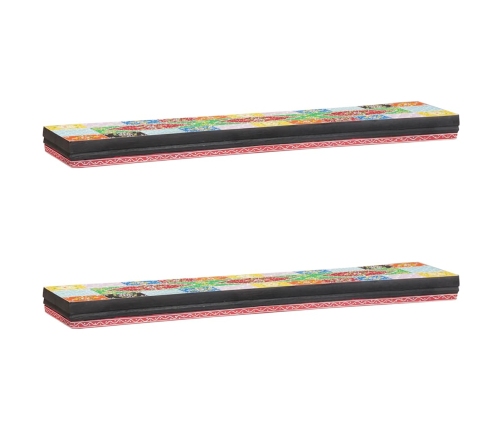 Sienas Plaukti 2 Gabali 100X20X6 Cm Cietais Mangols Vidaxl