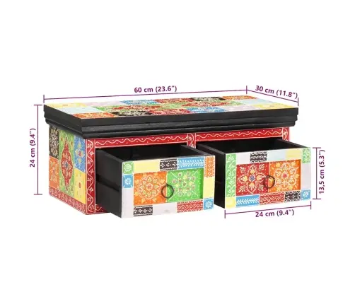 Telerikapp Sahtliga Mitmevärviline 60 X 30 X 24 Cm Mangopuit