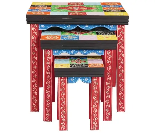 Virpuļgaldi 3 Gab. Ciets Koks Vidaxl Virpuļgaldi 3 Gab. Ciets Koks Vidaxl