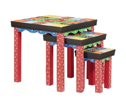 Virpuļgaldi 3 Gab. Ciets Koks Vidaxl Virpuļgaldi 3 Gab. Ciets Koks Vidaxl