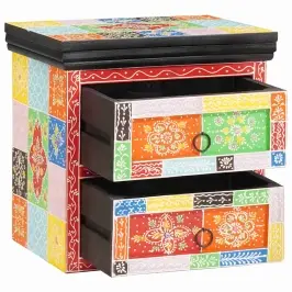 Šalia Lovos Spintelė Su Stalčių Įvairiaspalvis 40 X 30 X 40 Cm