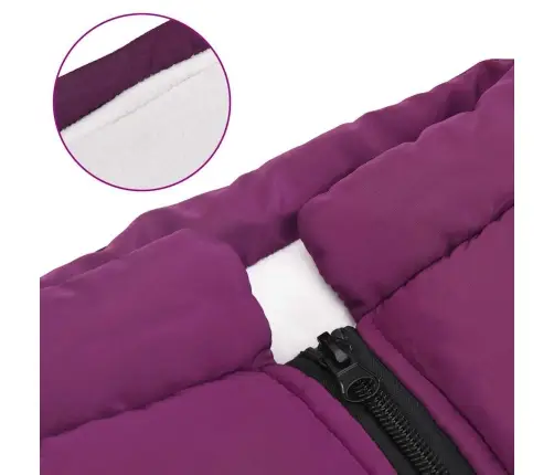 Suņu Mētelis Ar Iejūgu Ūdensizturīgs Atstarojošs Violets L48 Vidaxl