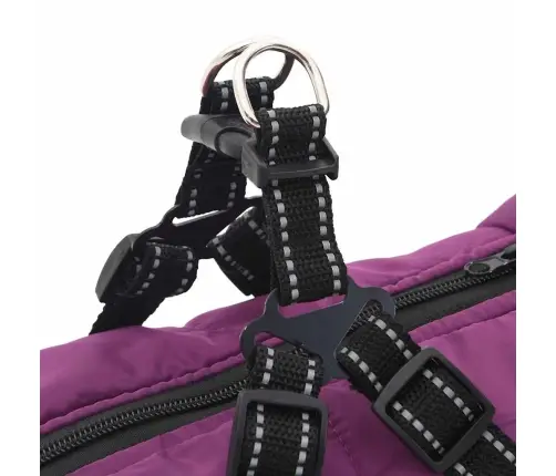 Suņu Mētelis Ar Iejūgu Ūdensizturīgs Atstarojošs Violets L52 Vidaxl