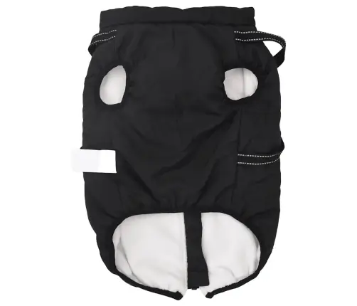 Suņu Mētelis Ar Iejūgu Ūdensizturīgs Atstarojošs Melns L48 Vidaxl