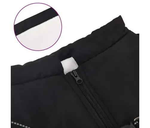 Suņu Mētelis Ar Iejūgu Ūdensizturīgs Atstarojošs Melns L48 Vidaxl