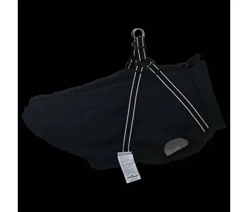 Suņu Mētelis Ar Iejūgu Ūdensizturīgs Atstarojošs Melns L68 Vidaxl