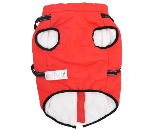 Suņu Mētelis Ar Iejūgu Ūdensizturīgs Atstarojošs Sarkans L44 Vidaxl