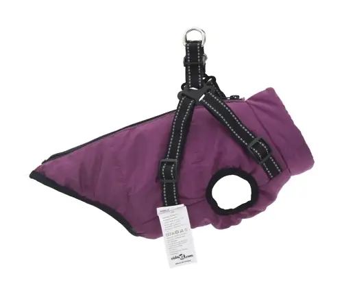 Suņu Mētelis Ar Iejūgu Ūdensizturīgs Atstarojošs Violets L24 Vidaxl