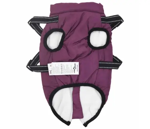 Suņu Mētelis Ar Iejūgu Ūdensizturīgs Atstarojošs Violets L24 Vidaxl