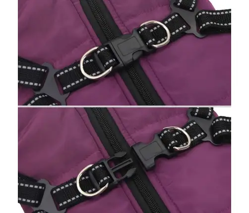 Suņu Mētelis Ar Iejūgu Ūdensizturīgs Atstarojošs Violets L32 Vidaxl