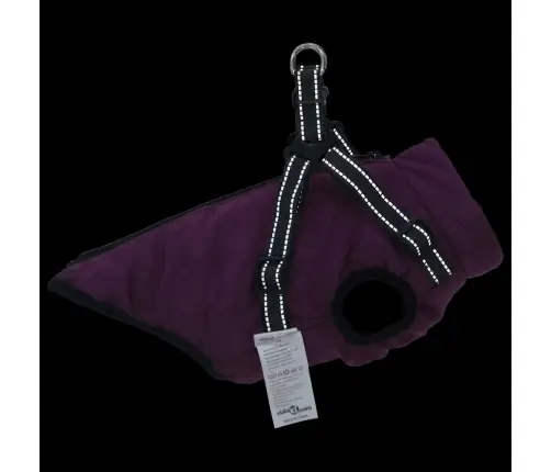 Suņu Mētelis Ar Iejūgu Ūdensizturīgs Atstarojošs Violets L40 Vidaxl