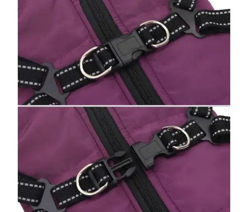 Suņu Mētelis Ar Iejūgu Ūdensizturīgs Atstarojošs Violets L40 Vidaxl