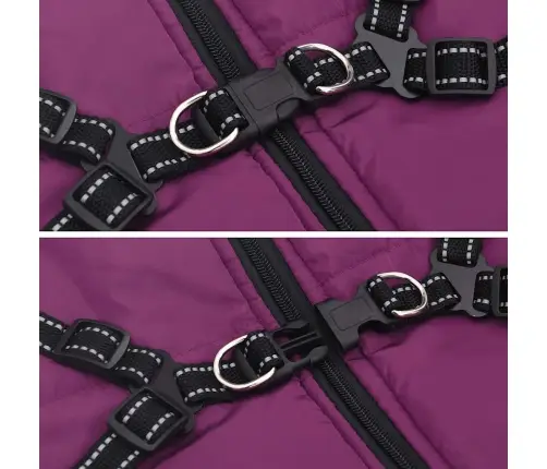 Suņu Mētelis Ar Iejūgu Ūdensizturīgs Atstarojošs Violets L44 Vidaxl