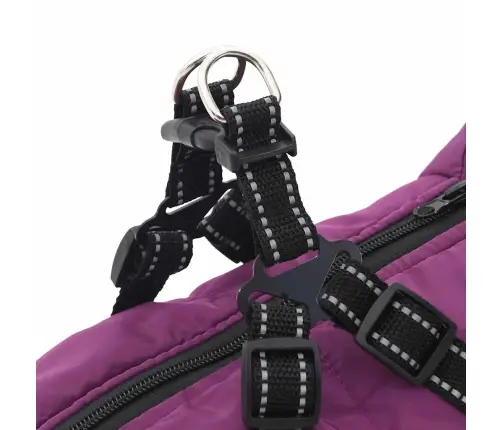 Suņu Mētelis Ar Iejūgu Ūdensizturīgs Atstarojošs Violets L44 Vidaxl