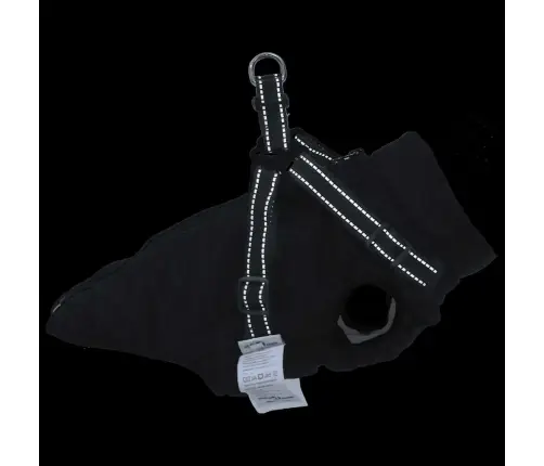 Suņu Mētelis Ar Iejūgu Ūdensizturīgs Atstarojošs Melns L28 Vidaxl