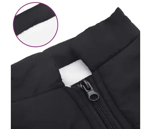 Suņu Mētelis Ar Iejūgu Ūdensizturīgs Atstarojošs Melns L28 Vidaxl