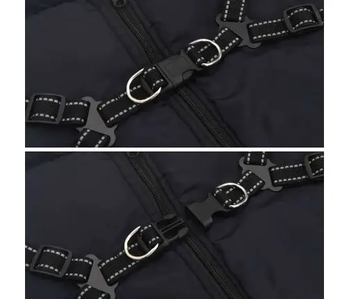 Suņu Mētelis Ar Iejūgu Ūdensnecaurlaidīgu Atstarojošu L48 Vidaxl