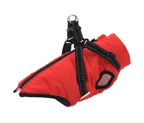 Šunų Kailis Su Diržais, Atsparus Vandeniui, Raudonas, L40