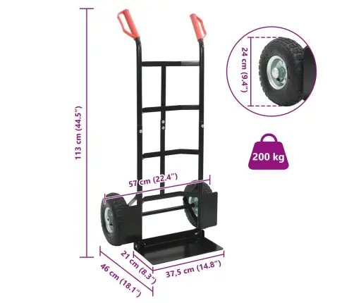 Rokas Rati Melns Un Sarkans 57 X 46 X 113 Cm Tērauds Vidaxl