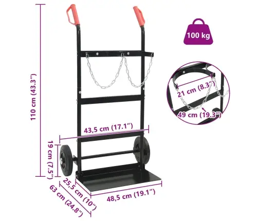 Rokas Rati Melns Un Sarkans 63 X 43,5 X 110 Cm Tērauds Vidaxl