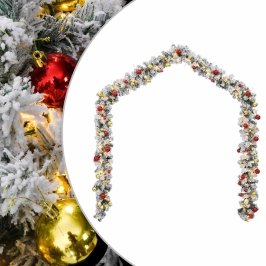 Ziemassvētku Vītne Ar Nieciņiem Un Led Gaismām Zaļa 20 M Pvc Vidaxl