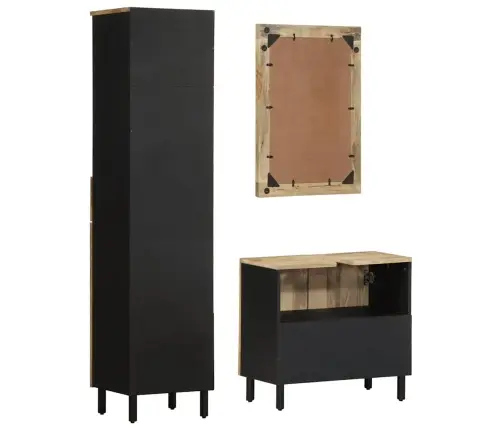 3-Osaline Vannitoamööbli Komplekt, Mangopuit