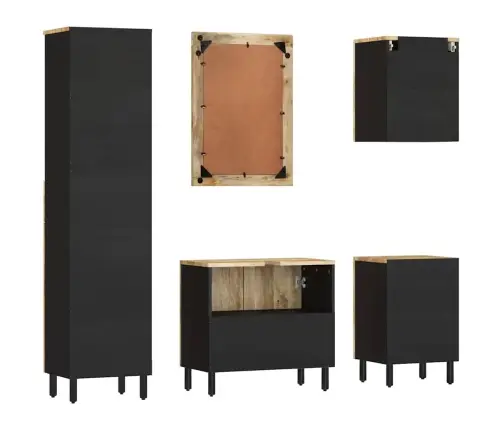 5-Daļīgs Vannasistabas Mēbeļu Komplekts, Mango Masīvkoks Vidaxl