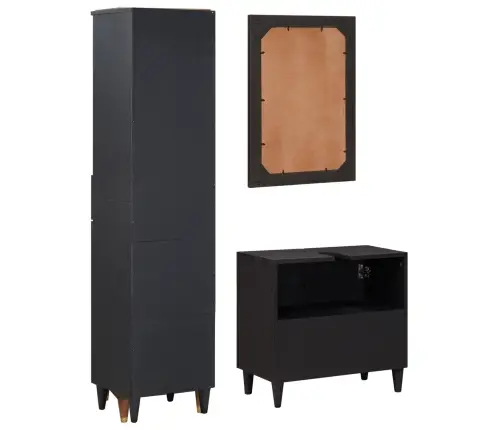 Vannitoa Kapikomplekt Sahtliga Uksega 3 Pcs Tugev Mango Puu