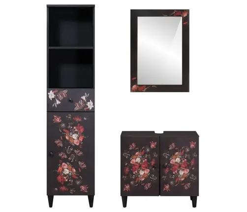 Vannitoa Kapikomplekt Sahtliga Uksega 3 Pcs Tugev Mango Puu