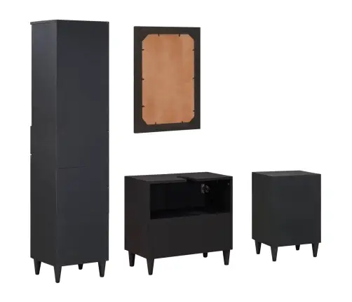 Vannas Istabas Skapju Komplekts 4 Pcs Cieta Mango Koksne Vidaxl