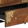 Sideboard 2 Gab Medus Brūns 60X33.5X75 Cm Ciets Raupja Koka Mango Vidaxl