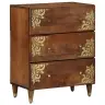 Sideboard 2 Gab Medus Brūns 60X33.5X75 Cm Ciets Raupja Koka Mango Vidaxl