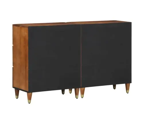 Sideboard 2 Gab Medus Brūns 60X33.5X75 Cm Ciets Raupja Koka Mango Vidaxl