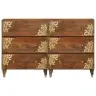 Sideboard 2 Gab Medus Brūns 60X33.5X75 Cm Ciets Raupja Koka Mango Vidaxl