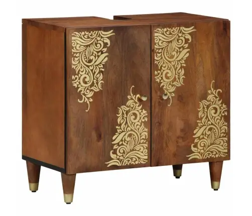 2 Daļu Vannas Istabas Mēbeļu Komplekts No Cieta Mango Koka Vidaxl