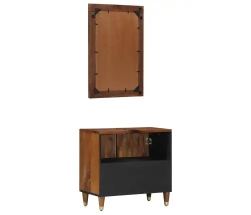Vannitoa Kapikomplekt Uksega 2 Pcs Meepruun Tugev Mango Puu