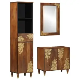 Vannitoa Mööbleset Sahtliga 3 Pcs Meepruun 62 X 33 X 58 Cm