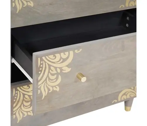 Vonios Spintos Komplektas Su Stalčių 3 Pcs Pilkas Ir Auksinis