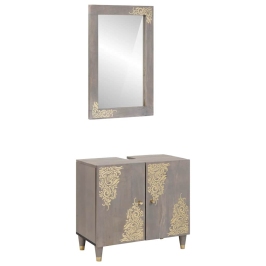 Vannas Istabas Mēbeļu Komplekts 2 Pcs Pelēka 62 X 33 X 58 Cm Vidaxl