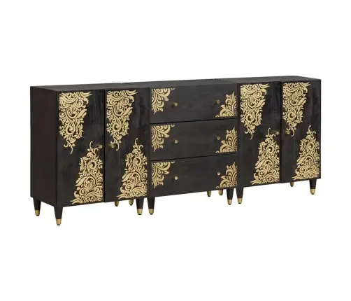 Vannitoa Kapikomplekt Sahtliga 3 Pcs Must 180 X 33 X 75 Cm