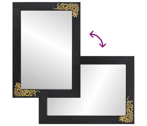 Vonios Spintos Komplektas 3 Pcs Juoda Kietas Mango Medis