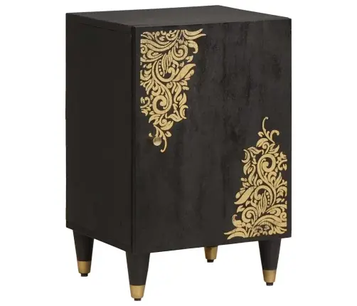 Vannas Istabas Skapju Komplekts 4 Pcs Melna Cieta Mango Koksne Vidaxl