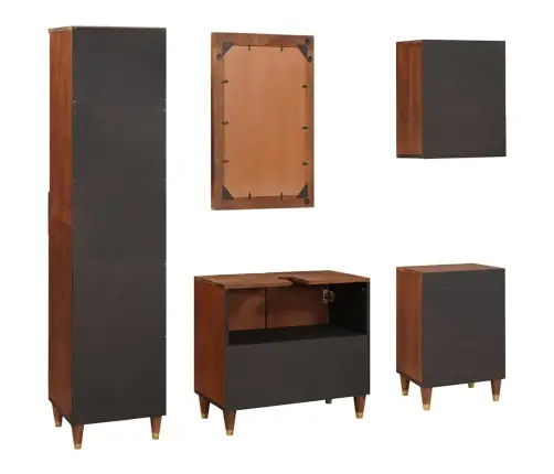 Vannitoa Mööbel Sahtliga Uksega Peegliga 5 Pcs 38 X 33 X 160 Cm
