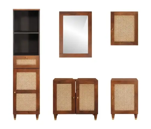 Vannitoa Mööbel Sahtliga Uksega Peegliga 5 Pcs 38 X 33 X 160 Cm