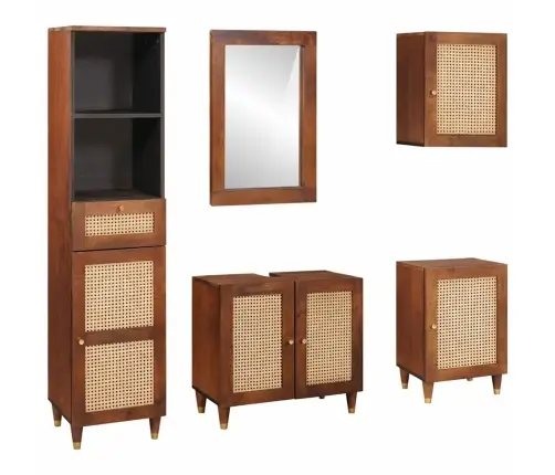 Vannitoa Mööbel Sahtliga Uksega Peegliga 5 Pcs 38 X 33 X 160 Cm