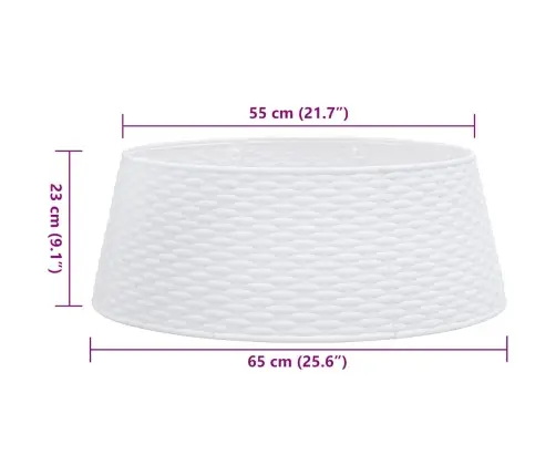 Ziemassvētku Eglītes Svārki Balti Ø65X23 Cm Plastmasa Vidaxl
