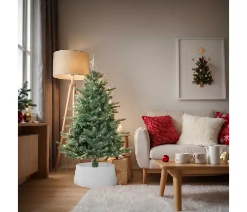 Ziemassvētku Eglītes Svārki Balti Ø65X23 Cm Plastmasa Vidaxl